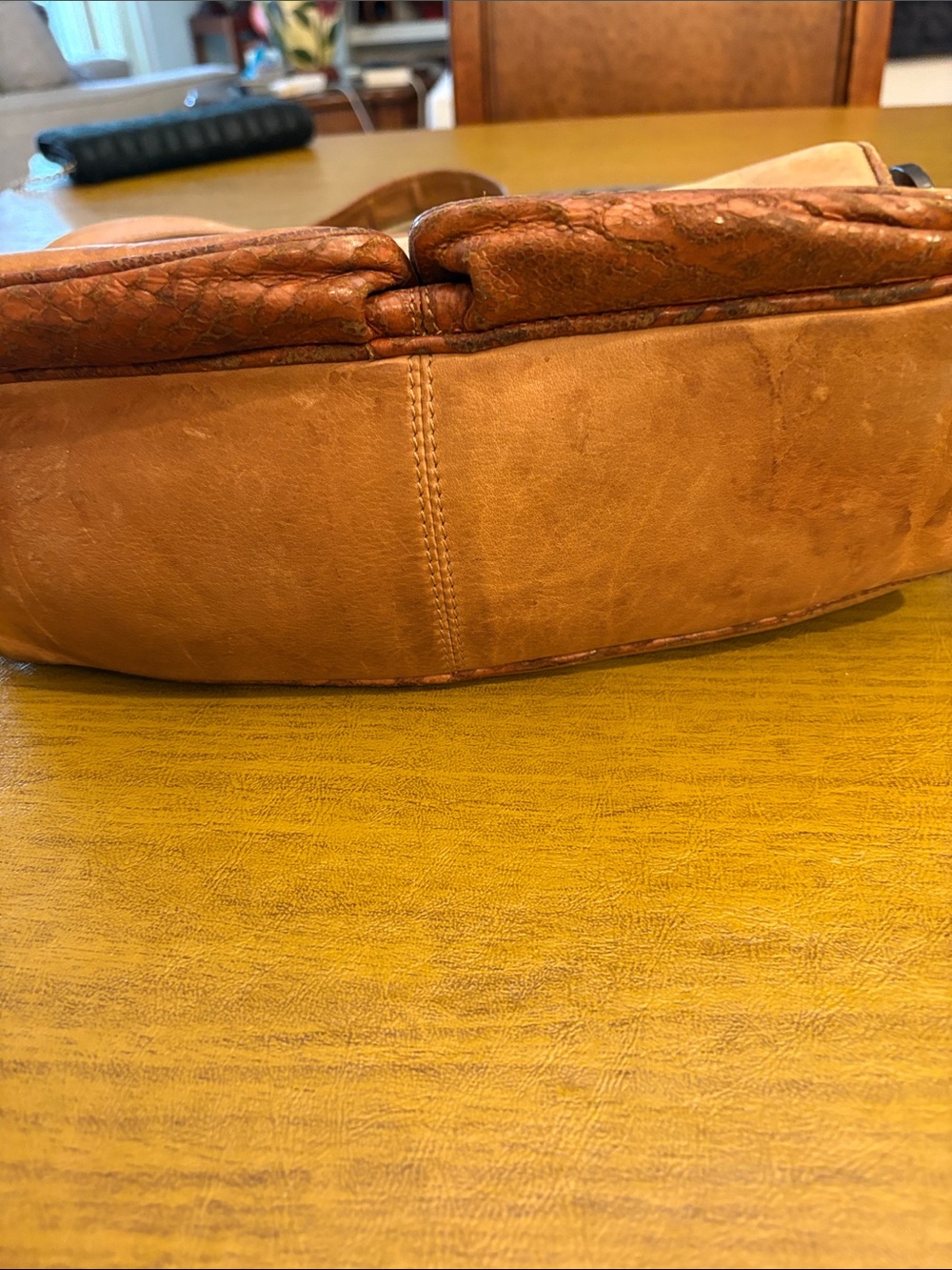 Bally Distressed Leather Crossbody in Tan - Picture 8 of 12